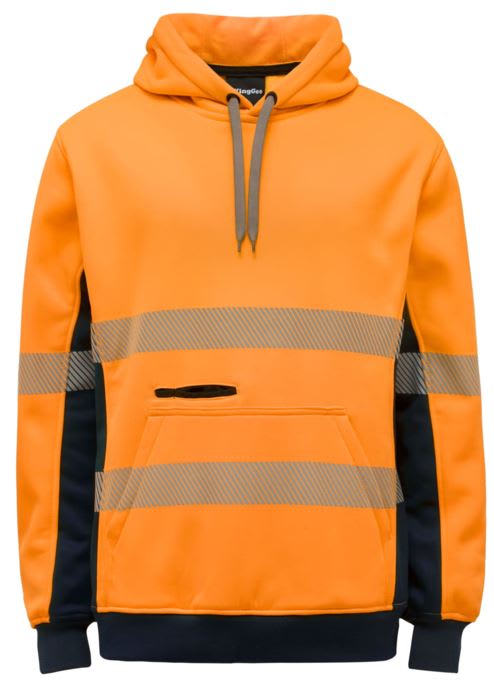 KingGee, Hi Vis Hoodie, K55054 - Orange/Navy - L