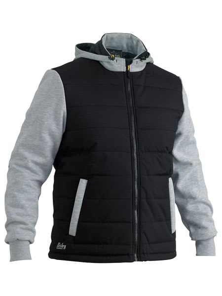 Bisley, FLX & MOVE Puffer Fleece Hoodie, BJ6944 - Black (Size: 6XL)