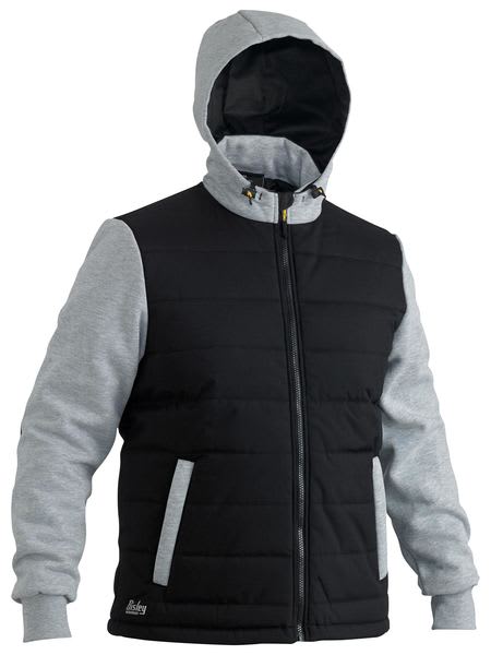 Bisley, FLX & MOVE Puffer Fleece Hoodie, BJ6944 - Black (Size: 6XL)