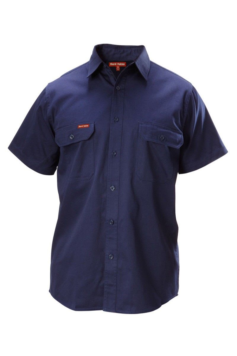 Hard Yakka, Foundations Cotton Shirt, Y07510 - Navy (Size: 2XL)