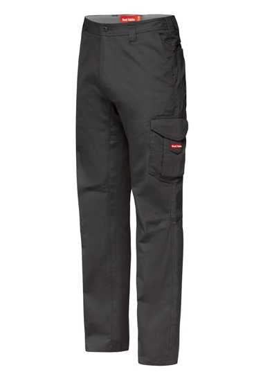 Hard Yakka Koolgear Cargo Pants in charcoal, size 87, feature durable cotton fabric, ventilation zones, and antimicrobial pockets.