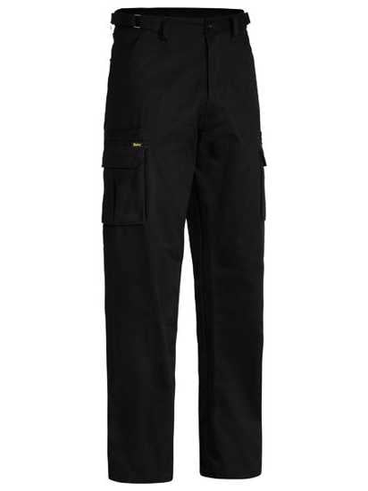Bisley Original 8 Pocket Cargo Pant in black, featuring 100% cotton, adjustable waist, and eight secure pockets. Size 77.