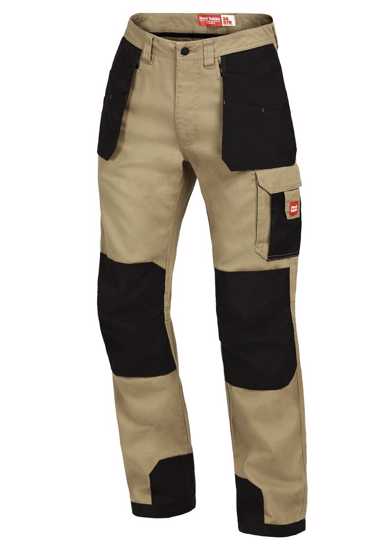 Durable Hard Yakka Legends Xtreme Cargo Pants in Khaki, Size 82, featuring knee pad pockets and UPF 50+ sun protection.