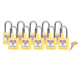 Master Lock 0410 Zenex Safety Lockout Padlock-Keyed Alike, 38mm-10-Pack
