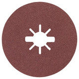 125mm Bosch X-Lock Fibre Disc with aluminium oxide, designed for efficient metal sanding and fast disc changes.