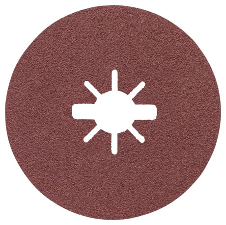 125mm Bosch X-Lock Fibre Disc with aluminium oxide, designed for efficient metal sanding and fast disc changes.