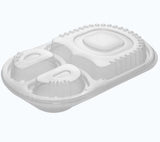 PP Oval 3-Compartments Meal Lid 50 (Pack)