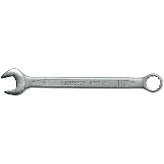 Teng 16mm combination spanner with 12-point ring end, Chrome Vanadium steel, 15-degree angle for tight spaces.