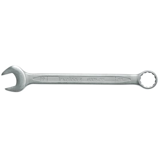 22mm Teng Combination Spanner with polished Chrome Vanadium Steel, 12-point ring end, and hip grip design for durable, precise use.