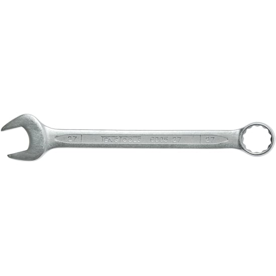 27mm Teng Combination Spanner made from Chrome Vanadium Steel, featuring 12-point angled ring end for tight spaces.