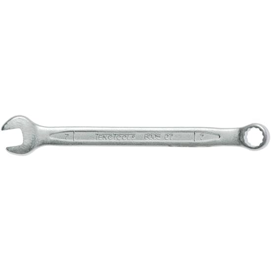 Teng 7mm Combination Spanner showcasing polished heads and satin finish, ideal for mechanics and DIY tasks.