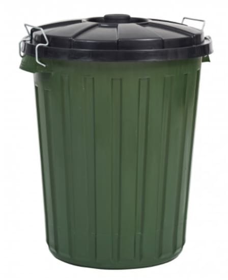 45L Rubbish Bin with Lid featuring durable metal clips, tight seal for odor control, and sleek design, ideal for home or office use.