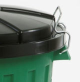 Sleek 45L rubbish bin with lid, durable clips, tight seal, ideal for waste management in home or office spaces.