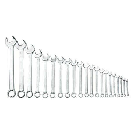 21-piece Teng Combination Metric Spanner Set with sizes 6mm to 32mm, featuring a 15-degree offset for easy access and grip design.