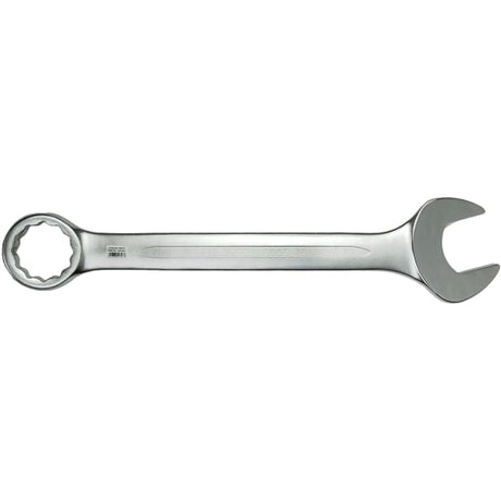 Teng Tools 70mm combination spanner in Chrome Vanadium Steel with 12-point offset head and hip grip ends for secure fastening.