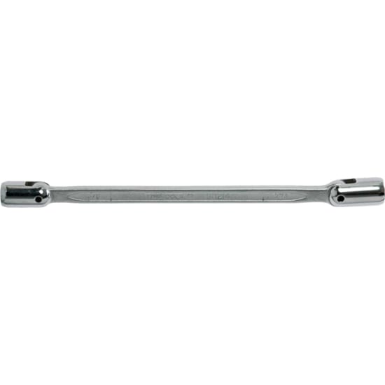 Teng 1/2 x 9/16" double-flex wrench with swivel ends and 12-point sockets for versatile tight space use and added torque.