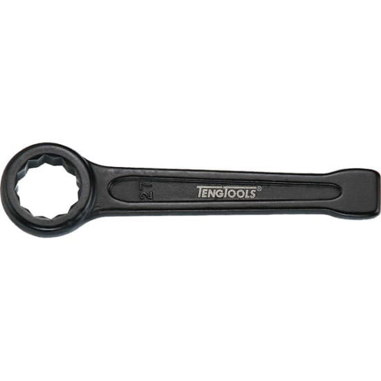 Teng 38mm slogging ring spanner, durable chrome molybdenum, designed for heavy-duty work with hammer use.