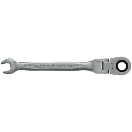 Teng 7mm Flex-Head Ratchet Spanner with a chrome vanadium finish, featuring a flexible head and 72-tooth ratchet design.