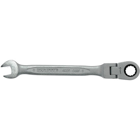 8mm flex-head ratchet combination spanner with durable chrome vanadium steel, ideal for rapid tightening and loosening.