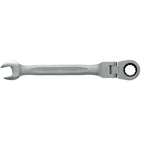 Teng 9mm Flex-Head Ratchet Combination Spanner with flexible head, 72 teeth ratchet, and chrome vanadium finish for versatile use.