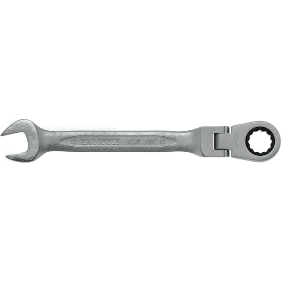 Teng 10mm Flex-Head Ratchet Combination Spanner with flexible head, 72 teeth for precision, and durable chrome vanadium finish.