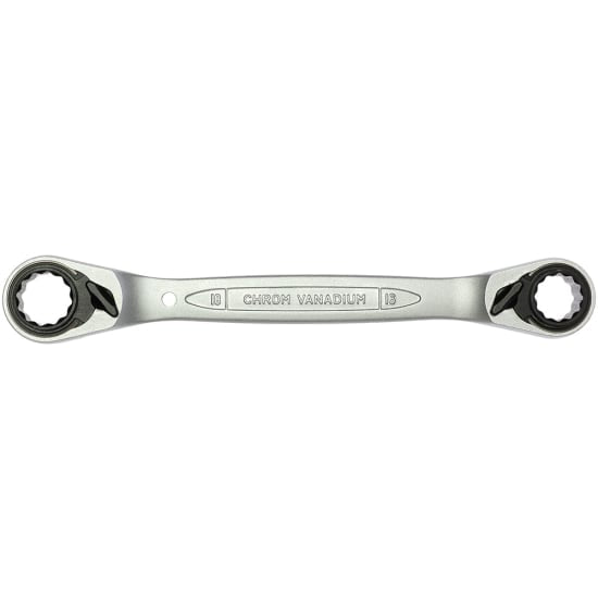 Teng 16x17/18x19mm MultiDrive Ratchet Ring Spanner with dual openings for efficient fastener handling and reduced damage.