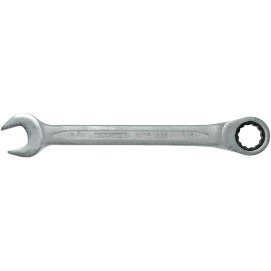 Teng 16mm ratchet combination spanner with dual ends, 72-teeth, chrome vanadium steel, designed for efficient fastening.