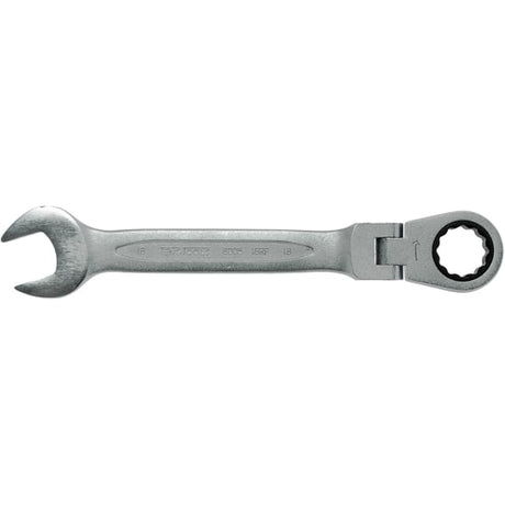 Teng 18mm Flex-Head Ratchet Combination Spanner with flexible head, 72 teeth for quick adjustments, and durable chrome finish.