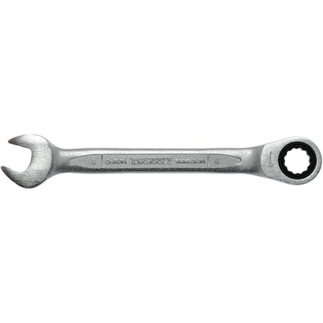 Teng 22mm ratchet combination spanner with dual ends for efficient fastener manipulation and durable chrome vanadium steel.