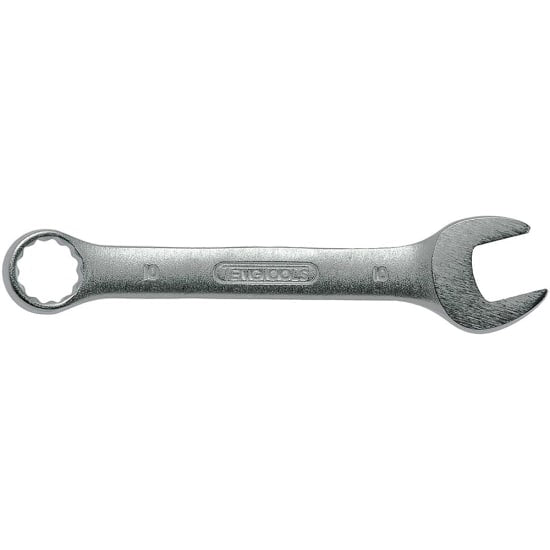 Teng 10mm Midget Combination Spanner, a compact tool for tight spaces with offset angle and durable chrome vanadium finish.