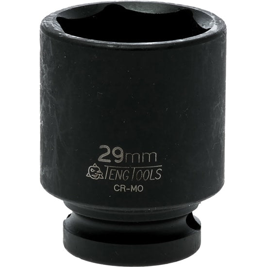 1/2in drive 29mm DIN impact socket, chrome molybdenum, black phosphate finish, designed for use with air guns and power tools.