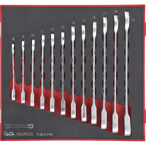 Teng Ratchet Combination Spanner Set TTD-Tray 12 Piece