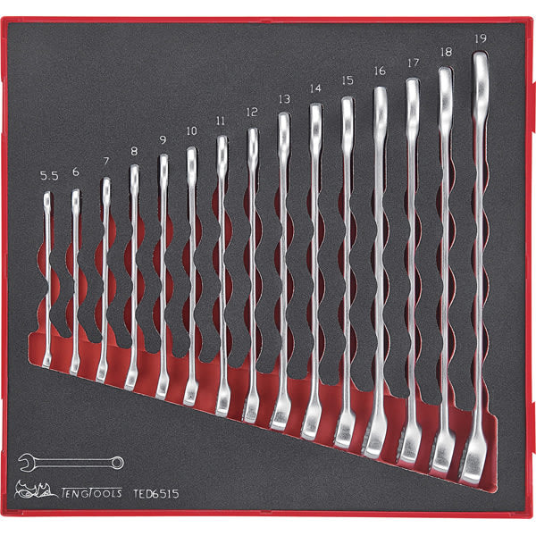 Teng Combination Spanner Set TED-Tray TED6515 15 Piece