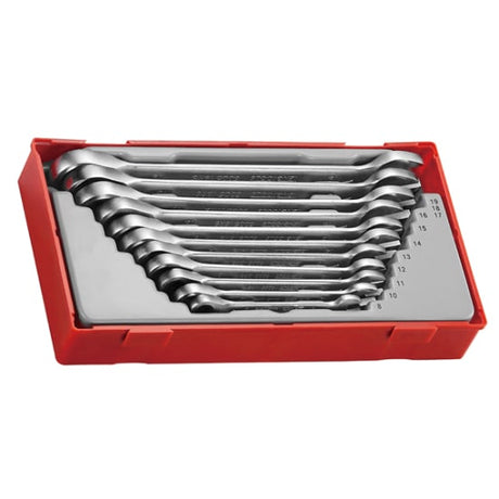 11-piece Teng Ratchet Combination Spanner Set in TC tray, featuring 72 teeth for tight spaces, chrome vanadium, and removable lid.