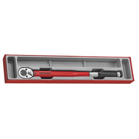 1/2" drive torque wrench with 40-210Nm range, angular gauge, and torque scales for precise automotive and DIY tasks.