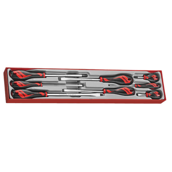 8pc MD TT-MV+ Screwdriver Set in TTX-Tray, featuring ergonomic handles and strong TT-MV PLUS steel for versatile tasks.