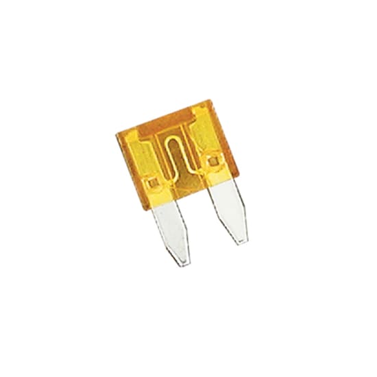 Yellow Champion 20Amp Mini Blade Fuse packet, designed for automotive protection against overloads and short circuits.