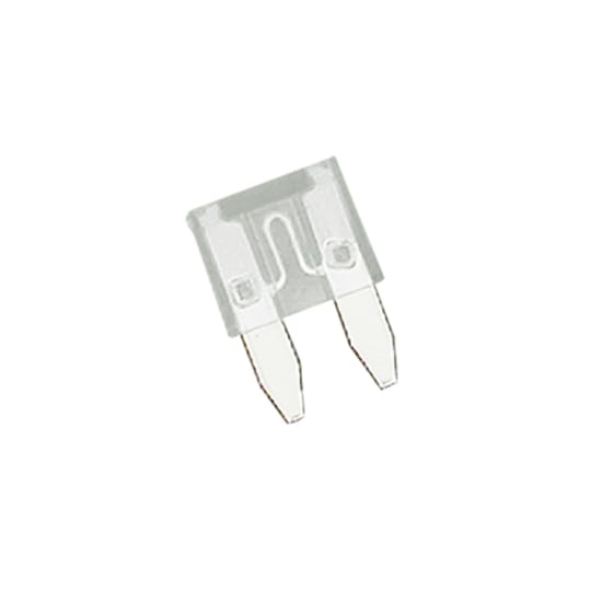 Clear 25Amp mini blade fuse packet for automotive and household use, ideal for protecting against electrical overloads.