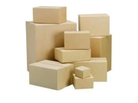 Plain Stock Case bundle with 25 sturdy cases, dimensions 255x205x150mm, ideal for versatile packaging and easy labeling.