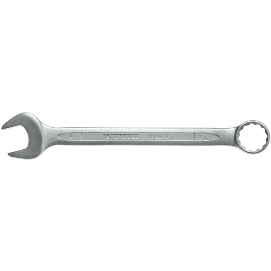 Teng Tools 34mm combination spanner with dual-end design, 12-point ring head, and padded grip for secure fastening.