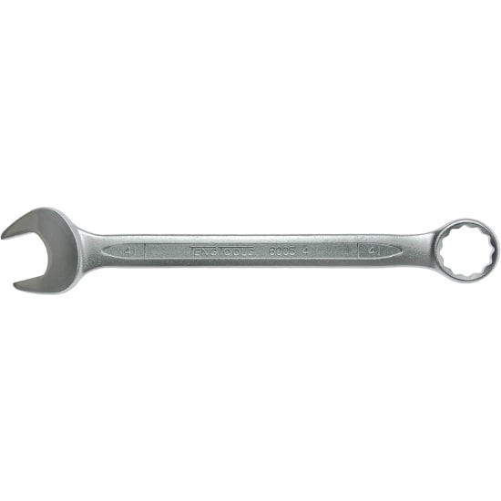 Teng Tools 41mm combination spanner featuring durable Chrome Vanadium Steel, 12-point ring head, and hip grip ends for tight access.