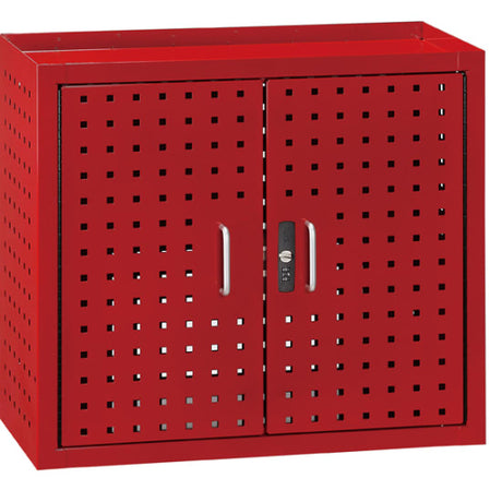 Lockable Teng Wall Hanging Cabinet, W660 x H600 x D305mm, ideal for secure tool storage with customizable peg hole panels.