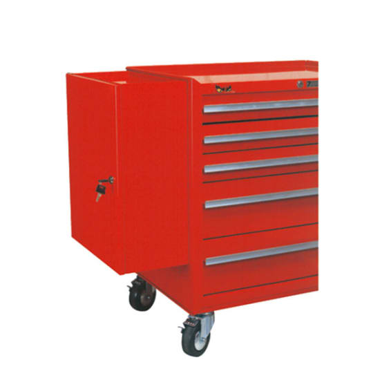 Lockable Teng Side Cabinet for Roller Cabinets, perfect for organizing tools, with included shelf and mounting fittings.