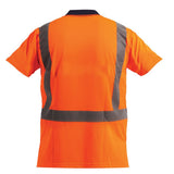 Hi Vis Microfibre Short Sleeve Polo, 23205 - Orange/Navy - L
