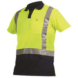 Hi Vis Microfibre Short Sleeve Polo, 23205 - Orange/Navy - L