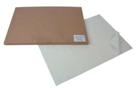 Premium white greaseproof paper sheets, 410 x 280mm, 1000 sheets, perfect for baking and food handling.