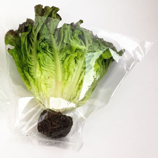 Polypropylene plastic lettuce sleeves for fresh produce, 400 x 350 x 150mm, 4000 sleeves per case for safe transport.