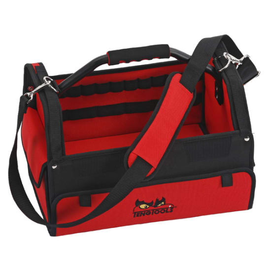 Durable Teng Canvas Tool Bag with soft grip metal handle, Velcro compartments, ideal for easy tool storage and transport.