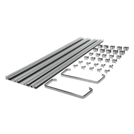 450mm aluminum clip rail tray set with 33 pieces, featuring four tracks and durable carrying handles for organized tool storage.