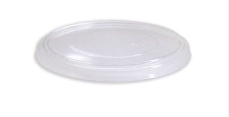 Clear PET lids in a 50-pack, designed for 20, 24, and 32oz bamboo bowls, ensuring sustainable and secure meal storage.